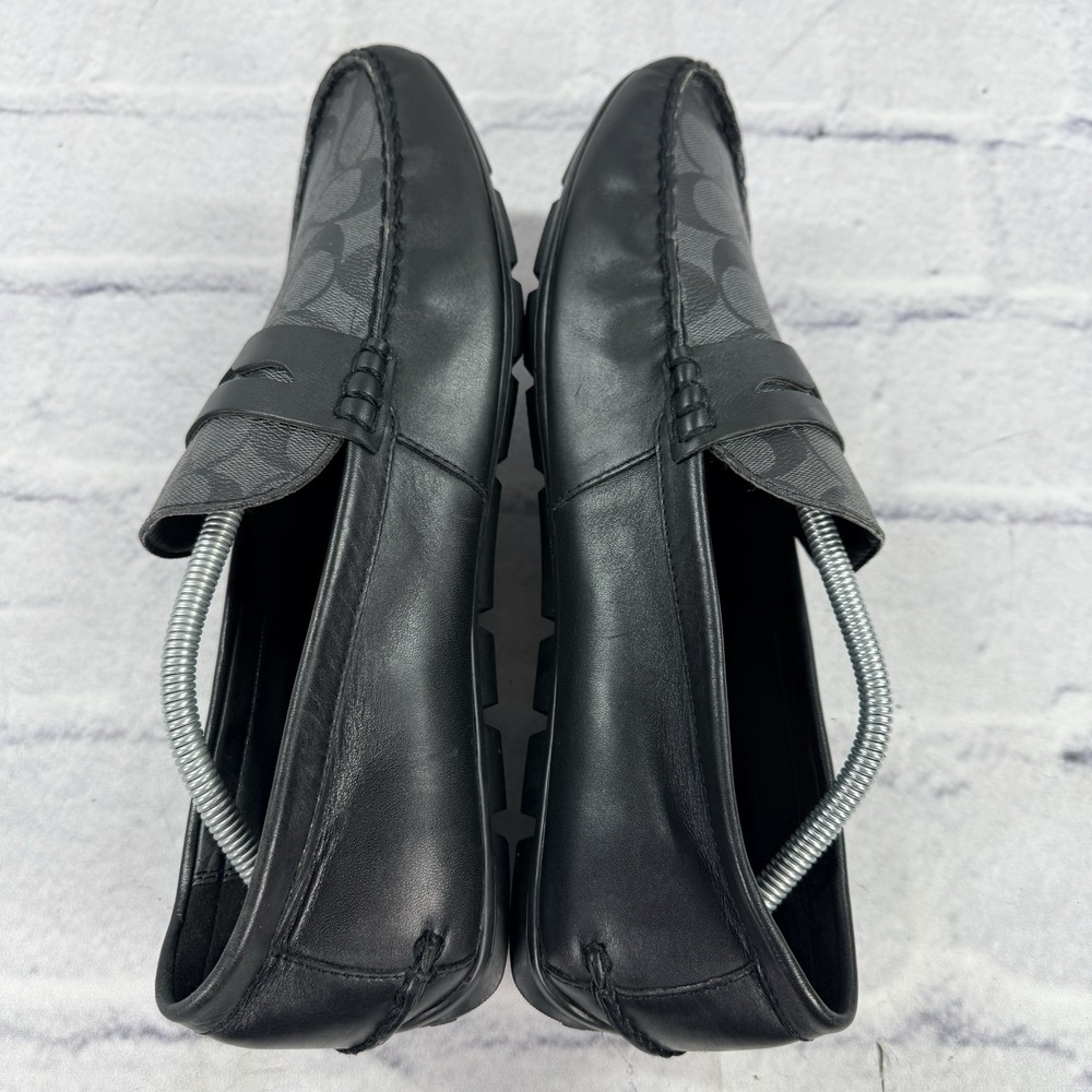 Coach Mens Mott Driver Sig FG2983 Black Slip On Casual Loafer Shoes Size 12D - Picture 7 of 12